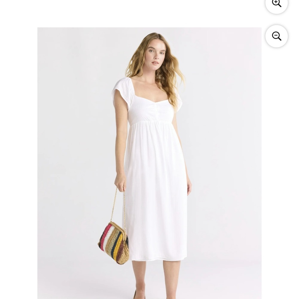 Time and Tru White Midi Dress